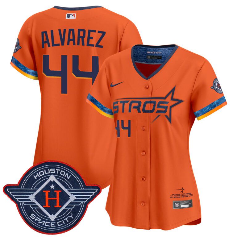 Women Houston Astros #44 Alvarez orange 2025 City Connect Vapor Limited Stitched Jersey